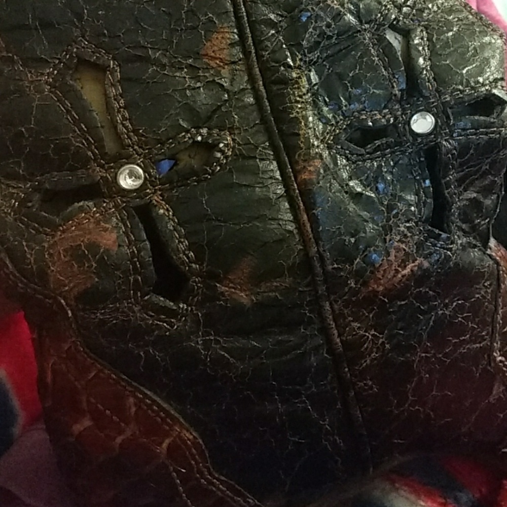 Corral Vintage Snake Skin Cowboy Boots, Sz 7.5 - Picture 7 of 8